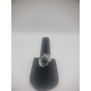 Vintage Kiker Sterling Silver Ring Size 6 Asymmetrical Handmade Blue Stone Art